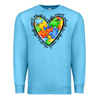 Ocean Blue autism heart Premium Sweatshirt - JahusDesignShop