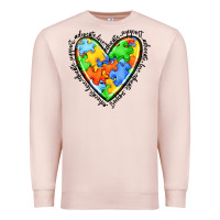 Pale Pink autism heart Premium Sweatshirt - JahusDesignShop