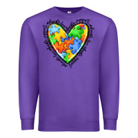 Purple autism heart Premium Sweatshirt - JahusDesignShop