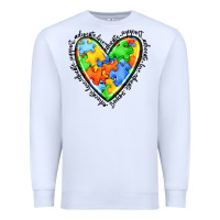 White autism heart Premium Sweatshirt - JahusDesignShop