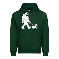 Forest Green walking the dog astronaut Urban Hoodie - linhVisuals