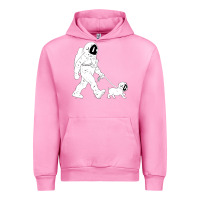 Fuchsia Pink walking the dog astronaut Urban Hoodie - linhVisuals