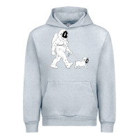 Heather Grey walking the dog astronaut Urban Hoodie - linhVisuals