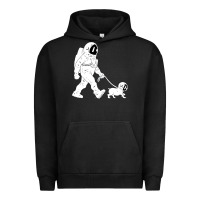 Pigment Black walking the dog astronaut Urban Hoodie - linhVisuals