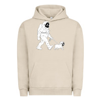 Pigment French Oak walking the dog astronaut Urban Hoodie - linhVisuals