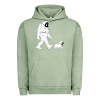 Pigment Oil Green walking the dog astronaut Urban Hoodie - linhVisuals