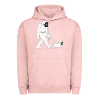 Pigment Salmon walking the dog astronaut Urban Hoodie - linhVisuals