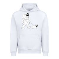 White walking the dog astronaut Urban Hoodie - linhVisuals