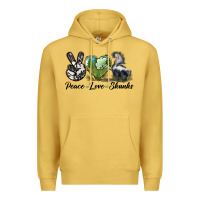 Antique Gold Peace Love Skunks Premium Hoodie - LillyAllenDesigns