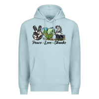 Blue Mist Peace Love Skunks Premium Hoodie - LillyAllenDesigns