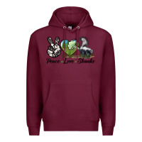 Burgundy Peace Love Skunks Premium Hoodie - LillyAllenDesigns