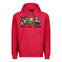 Cardinal Peace Love Skunks Premium Hoodie - LillyAllenDesigns