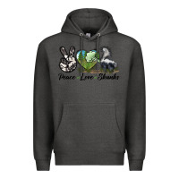 Charcoal Heather Peace Love Skunks Premium Hoodie - LillyAllenDesigns