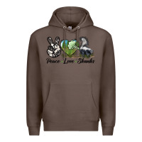 Coffee Peace Love Skunks Premium Hoodie - LillyAllenDesigns