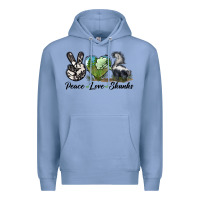 Colony Blue Peace Love Skunks Premium Hoodie - LillyAllenDesigns