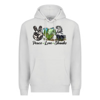 Dove Grey Peace Love Skunks Premium Hoodie - LillyAllenDesigns