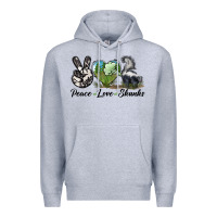Heather Grey Peace Love Skunks Premium Hoodie - LillyAllenDesigns