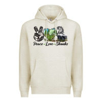 Oatmeal Heather Peace Love Skunks Premium Hoodie - LillyAllenDesigns