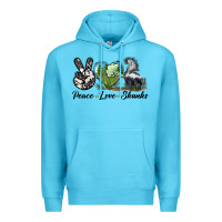 Ocean Blue Peace Love Skunks Premium Hoodie - LillyAllenDesigns
