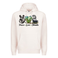 Pale Pink Peace Love Skunks Premium Hoodie - LillyAllenDesigns
