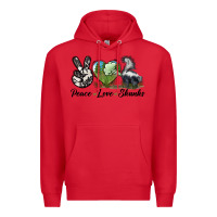 Red Peace Love Skunks Premium Hoodie - LillyAllenDesigns