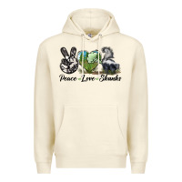 Sandshell Peace Love Skunks Premium Hoodie - LillyAllenDesigns