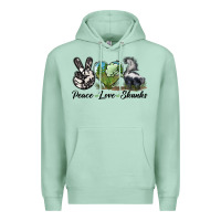 Seafoam Peace Love Skunks Premium Hoodie - LillyAllenDesigns