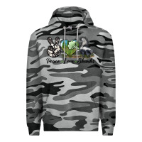 Slate Camo Peace Love Skunks Premium Hoodie - LillyAllenDesigns