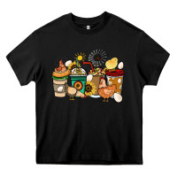 Black Chicken coffee cups Heavy Core Tee - HowdyJamesFarm