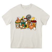 Cream Chicken coffee cups Heavy Core Tee - HowdyJamesFarm