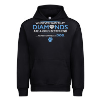 Black whoever said that diamonds are a girls best friend never owned a dog Urban Hoodie - linhVisuals