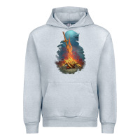Heather Grey Souls Bonfire Urban Hoodie - linhVisuals