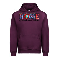 Mauve Wine home of the because of the brave Urban Hoodie - JahusDesignShop