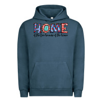 Pigment Midnight Navy home of the because of the brave Urban Hoodie - JahusDesignShop