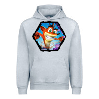 Heather Grey CRASH BANDICOOT LEGENDS Urban Hoodie - linhVisuals