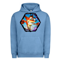 Pigment Pebble Blue CRASH BANDICOOT LEGENDS Urban Hoodie - linhVisuals