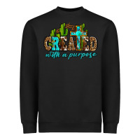 Black created with a purpose Heavyweight Sweatshirt - AdoDesignShop