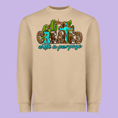 Created With A Purpose Heavyweight Sweatshirt Designed By Adodesignshop