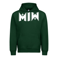 Forest Green Motionless In White Urban Hoodie - linhVisuals