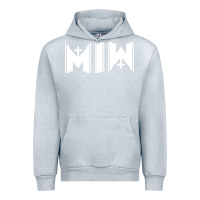 Heather Grey Motionless In White Urban Hoodie - linhVisuals