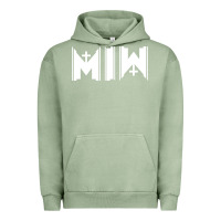 Pigment Oil Green Motionless In White Urban Hoodie - linhVisuals