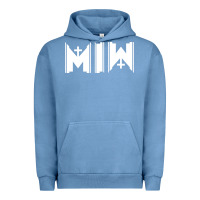 Pigment Pebble Blue Motionless In White Urban Hoodie - linhVisuals