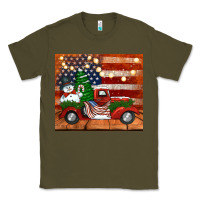 Army Green christmas truck with american flag Classic Tee - Jasminsmagicworld