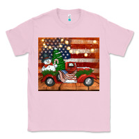 Bubblegum Pink christmas truck with american flag Classic Tee - Jasminsmagicworld