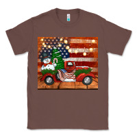 Christmas Truck With American Flag Classic Tee | Teevron