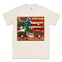 Natural christmas truck with american flag Classic Tee - Jasminsmagicworld