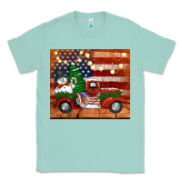 Seafoam christmas truck with american flag Classic Tee - Jasminsmagicworld