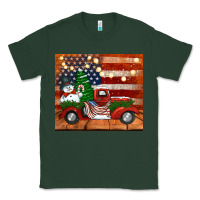 Sports Green christmas truck with american flag Classic Tee - Jasminsmagicworld