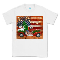 White christmas truck with american flag Classic Tee - Jasminsmagicworld