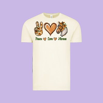 Peace Love Horses Vintage Tee Designed By Jasminsmagicworld